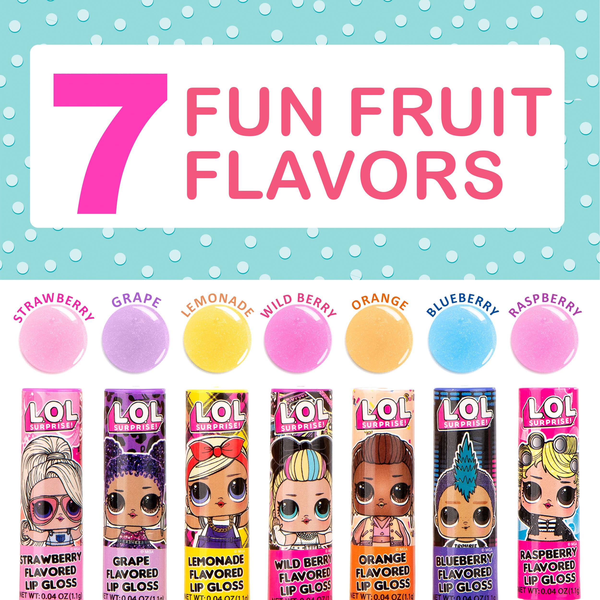 L.O.L Surprise 7-Pack Lip Gloss for Girls, Lol Lip Gloss L.O.L. Surprise! Au supplements