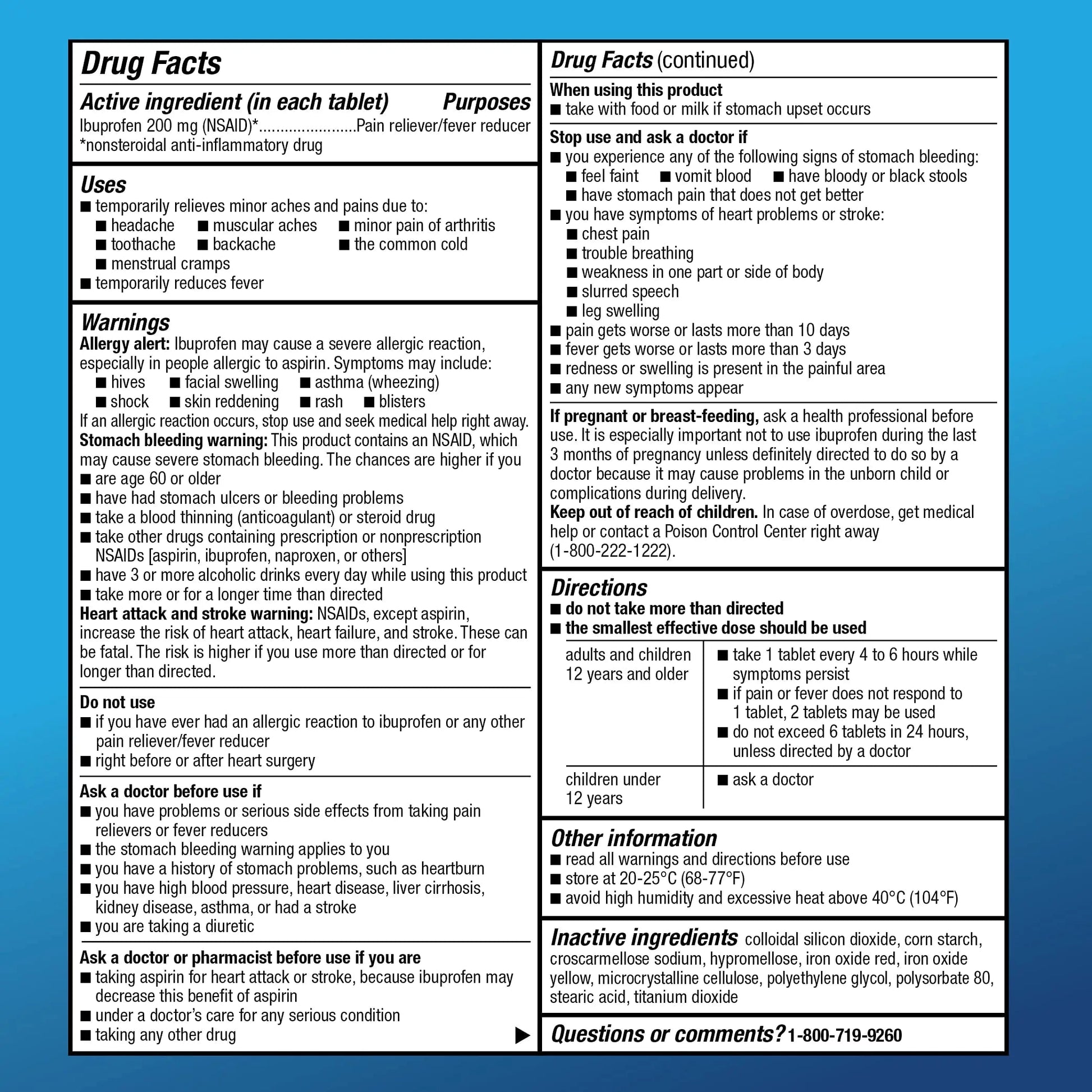 Amazon Basic Care Ibuprofen Tablets, 200 mg, Pain Reliever and Fever Reducer, For Headache, Muscular Aches, Arthritis, Backache, Menstrual Pain, 100 Count (Pack of 1) Amazon Basic Care Au supplements