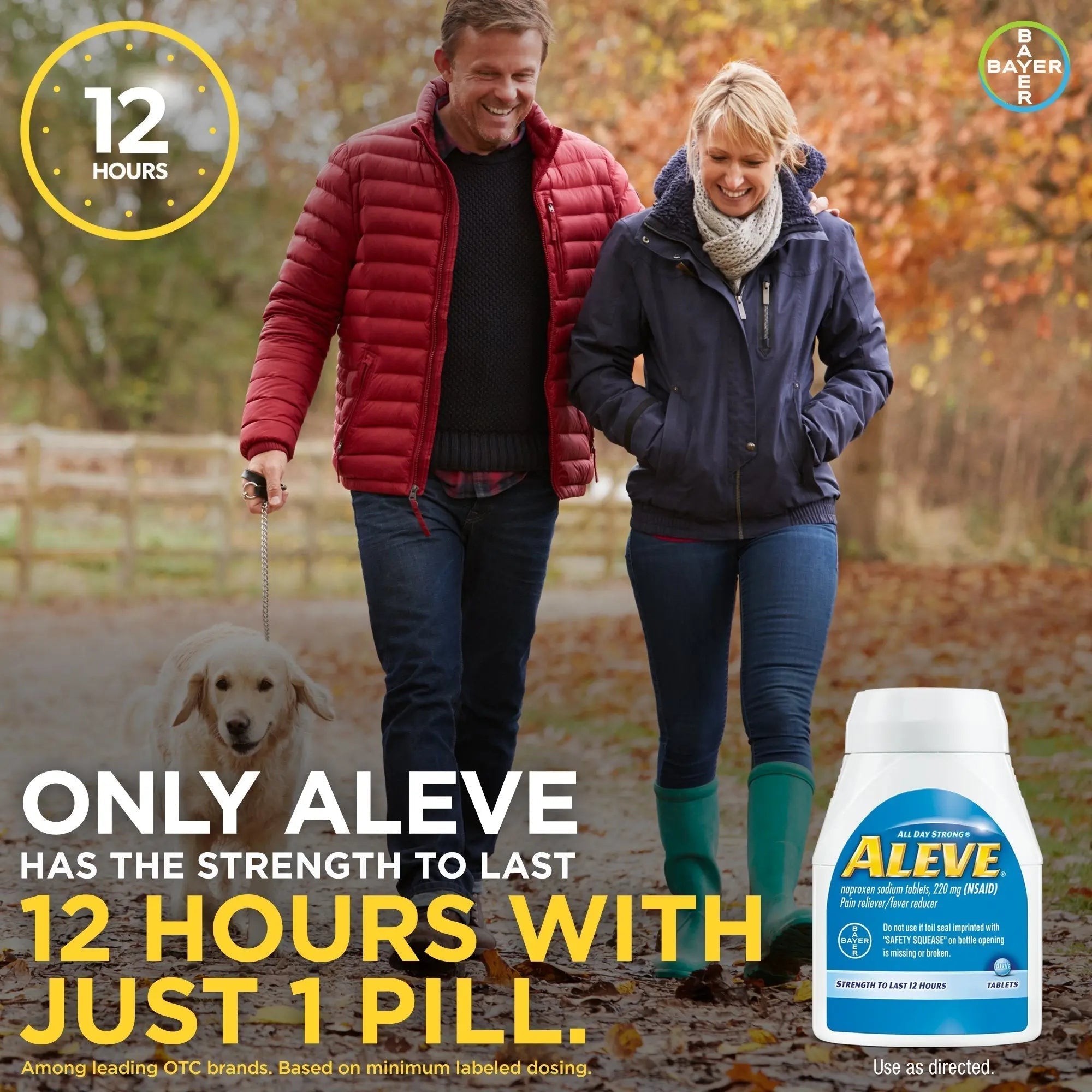 Aleve Tablets with Naproxen Sodium, 220mg (NSAID) Pain Reliever/Fever Reducer, 24 Count, Blue Aleve Au supplements