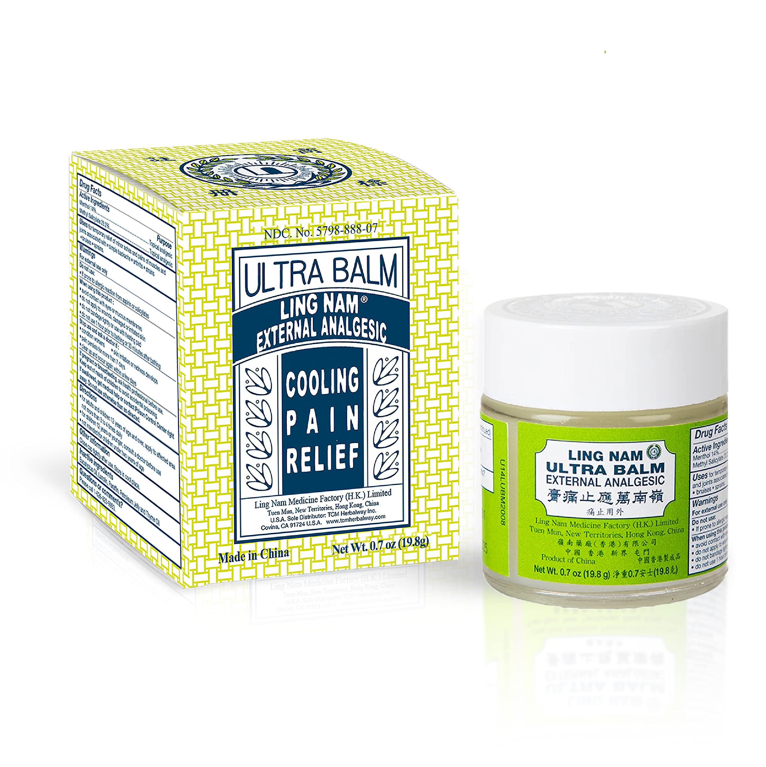 Ling Nam Ultra Balm External Analgesic, for Cooling Pain Relief Simple Backache Arthritis Strains Bruises Sprain, Muscle Pain, Muscle Soreness,0.7oz/19.8g Ling Nam Au supplements