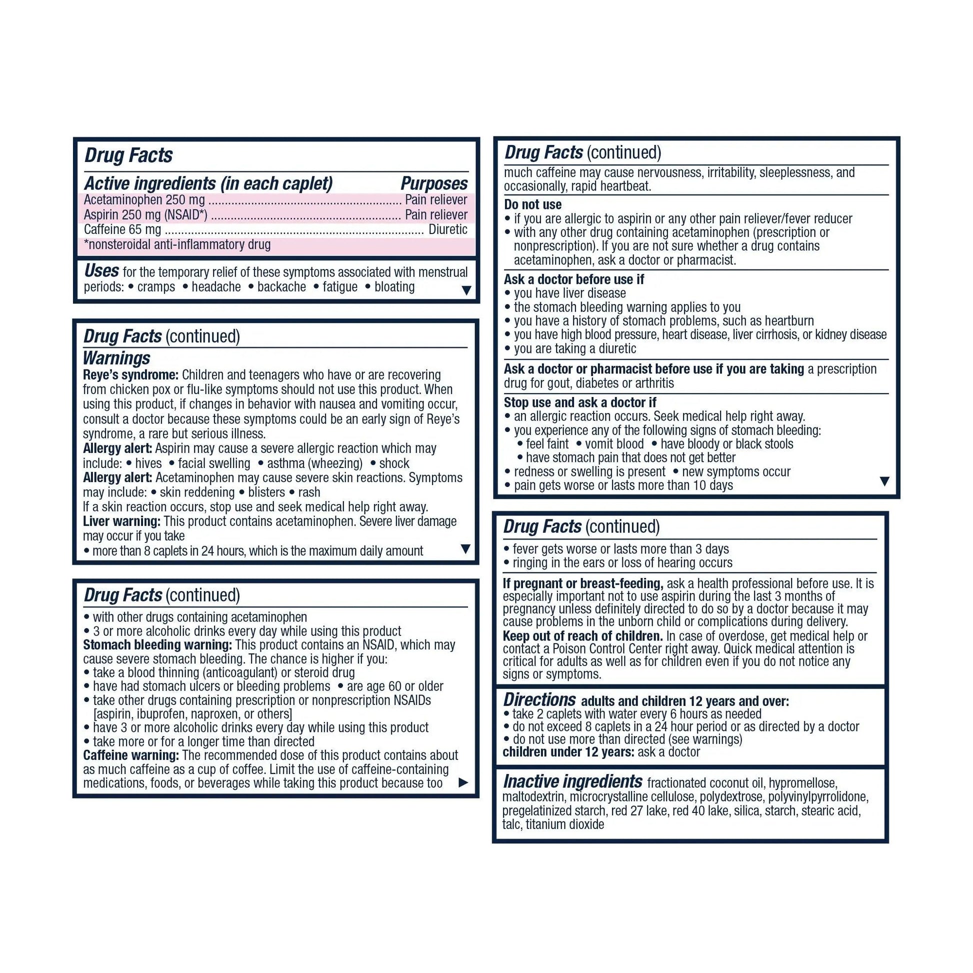 Pamprin Maximum Strength Formula, 24 Caplets (Pack of 3) Pamprin Au supplements