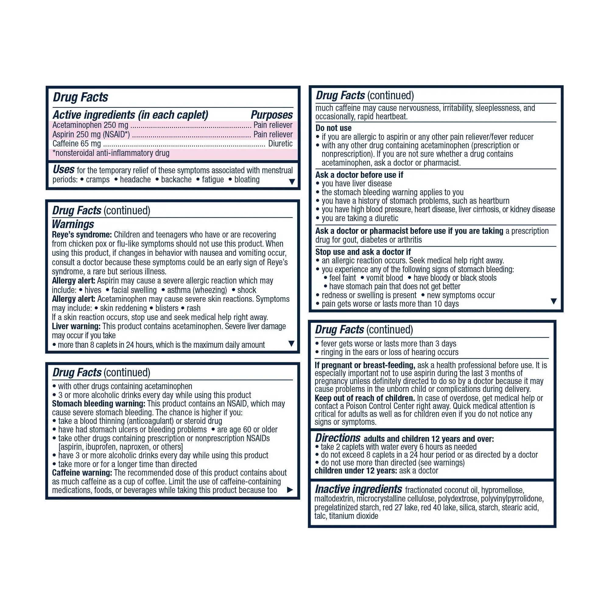 Pamprin Maximum Strength Formula, 24 Caplets (Pack of 3) Pamprin Au supplements