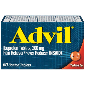 Advil Pain Reliever and Fever Reducer, Ibuprofen 200mg for Pain Relief - 50 Coated Tablets Advil Au supplements