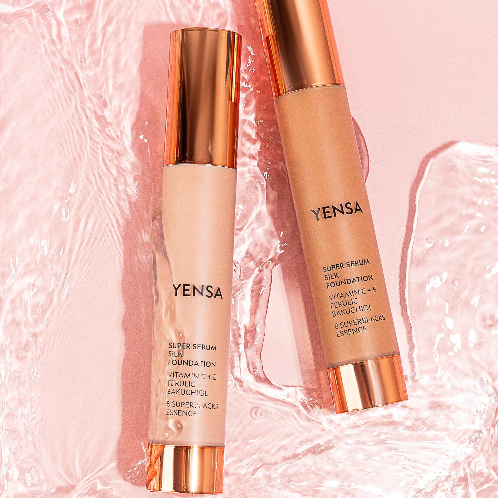 YENSA Serum Foundation Makeup - Super Silk Full Coverage Foundation Enriched with Peptides, Vitamin C & Ferulic Acid to Help Reduce Fine Lines, Wrinkles & Dark Circles - Light 1 (1 oz) YENSA Au supplements